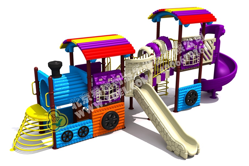幼（yòu）兒園火車頭滑梯（tī）遊樂設備五