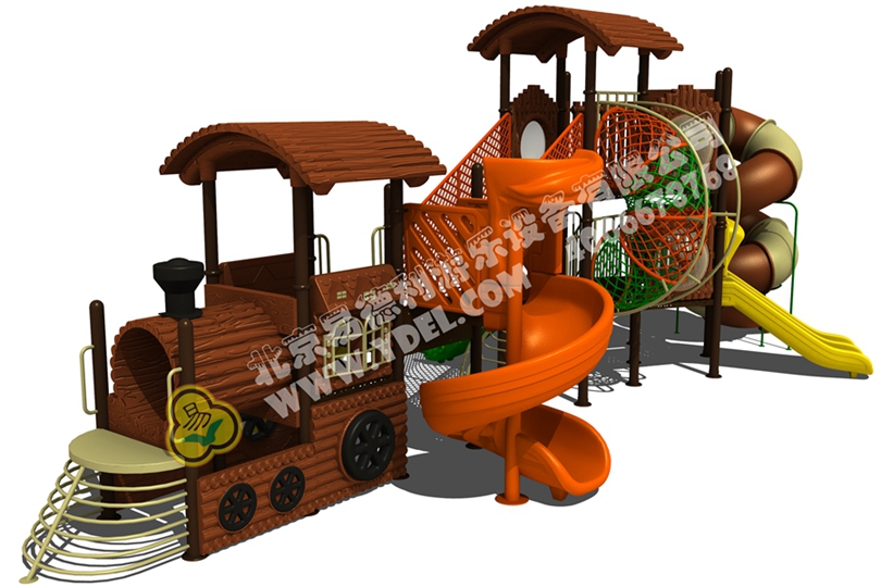 戶外兒（ér）童火車頭滑滑梯設備三