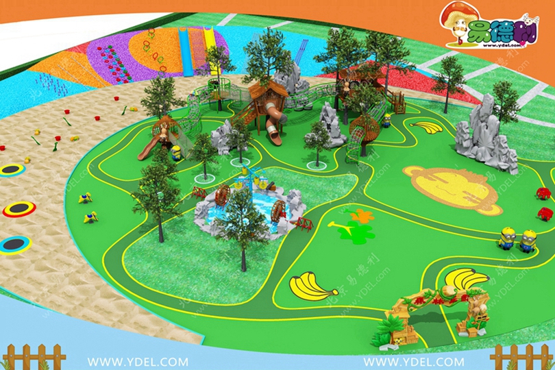 城市公園組合滑梯遊樂設備